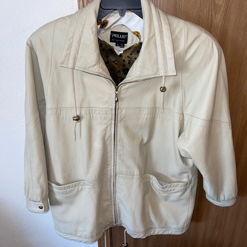 Vintage Pelle Soft Tan 100% Leather Jacket  New York Milano In Ex. Cond ￼ Medium